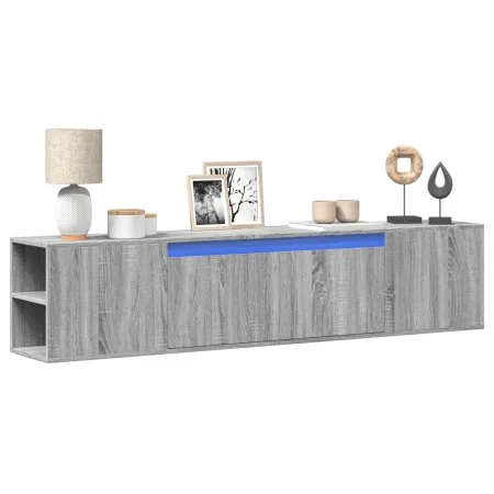 TV-Wandmöbel mit LED-Beleuchtung in Sonoma-Grau, 180x31x39,5 cm. von , TV-Möbel - Ref: Foro24-3307959, Preis: 141,95 €, Rabat...