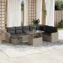 9-teiliges Gartenmöbel-Set und Kissen synthetisches Rattan hellgrau von , Gartensets - Ref: Foro24-3274872, Preis: 657,61 €, ...