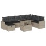 Set garden furniture 9 pcs. and cushions light gray synthetic rattan by , Garden sets - Ref: Foro24-3274872, Price: 631,66 €,...