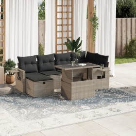 Garden sofa set 7 pcs with cushions light grey PE rattan by , Garden sets - Ref: Foro24-3274982, Price: 507,17 €, Discount: %