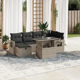 Garden sofa set 7 pcs with cushions light grey PE rattan by , Garden sets - Ref: Foro24-3274982, Price: 527,33 €, Discount: %