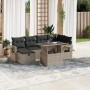 Set de sofás de jardín 7 pzas con cojines ratán PE gris claro de , Conjuntos de jardín - Ref: Foro24-3274982, Precio: 497,92 ...