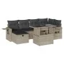 Garden sofa set 7 pcs with cushions light grey PE rattan by , Garden sets - Ref: Foro24-3274982, Price: 527,50 €, Discount: %