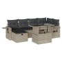 Set de sofás de jardín 7 pzas con cojines ratán PE gris claro de , Conjuntos de jardín - Ref: Foro24-3274982, Precio: 497,92 ...