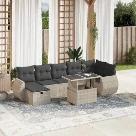 Set mit 8 Gartensofas und Kissen synthetisches Rattangrau von , Gartensets - Ref: Foro24-3275152, Preis: 615,37 €, Rabatt: %