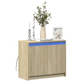 Sideboard mit LED Holzwerkstoff Eiche Sonoma 72x34x61 cm von , Sideboards - Ref: Foro24-852175, Preis: 64,89 €, Rabatt: %