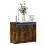 Sideboard with LED smoked oak engineered wood 72x34x61 cm by , Sideboards - Ref: Foro24-852177, Price: 67,80 €, Discount: %