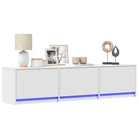 Mueble de TV con LED madera de ingeniería blanco 165x34x40 cm de , Muebles TV - Ref: Foro24-852250, Precio: 106,27 €, Descuen...