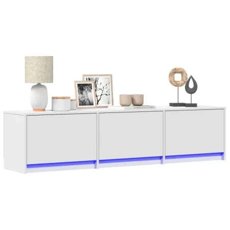 TV cabinet with LED engineered wood white 165x34x40 cm by , TV Furniture - Ref: Foro24-852250, Price: 106,27 €, Discount: %