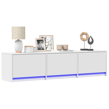 TV-Ständer mit LED Holzwerkstoff weiß 165x34x40 cm von , TV-Möbel - Ref: Foro24-852250, Preis: 98,26 €, Rabatt: %