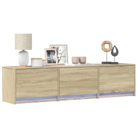 Sonoma Eiche Holzwerkstoff LED TV-Ständer 165x34x40 cm von , TV-Möbel - Ref: Foro24-852252, Preis: 85,79 €, Rabatt: %