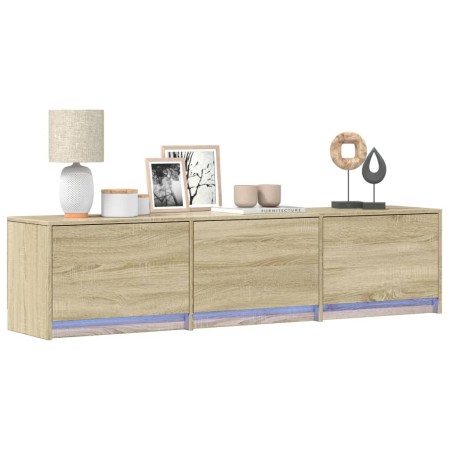 Sonoma oak engineered wood LED TV cabinet 165x34x40 cm by , TV Furniture - Ref: Foro24-852252, Price: 85,79 €, Discount: %