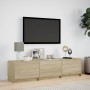 Sonoma oak engineered wood LED TV cabinet 165x34x40 cm by , TV Furniture - Ref: Foro24-852252, Price: 85,79 €, Discount: %