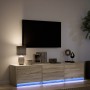 Sonoma oak engineered wood LED TV cabinet 165x34x40 cm by , TV Furniture - Ref: Foro24-852252, Price: 85,79 €, Discount: %