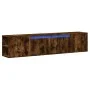 Eiche geräuchert wandmontierter TV-Ständer mit LED-Licht 180x31x39,5 cm von , TV-Möbel - Ref: Foro24-3307958, Preis: 131,41 €...