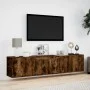 Eiche geräuchert wandmontierter TV-Ständer mit LED-Licht 180x31x39,5 cm von , TV-Möbel - Ref: Foro24-3307958, Preis: 131,41 €...