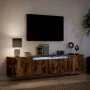 Eiche geräuchert wandmontierter TV-Ständer mit LED-Licht 180x31x39,5 cm von , TV-Möbel - Ref: Foro24-3307958, Preis: 131,41 €...