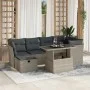Set de sofás de jardín 7 pzas con cojines ratán PE gris claro by , Garden sets - Ref: Foro24-3274662, Price: 530,40 €, Discou...