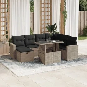 Set de sofás de jardín 8 pzas y cojines ratán sintético gris by , Garden sets - Ref: Foro24-3274842, Price: 590,82 €, Discoun...