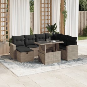 Set de sofás de jardín 8 pzas y cojines ratán sintético gris by , Garden sets - Ref: Foro24-3274842, Price: 589,96 €, Discoun...