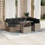 Gartensofagarnitur 8-teilig mit grauen Polstern aus synthetischem Rattan von , Gartensets - Ref: Foro24-3274842, Preis: 589,9...