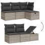 Set de sofás de jardín 6 pzas y cojines ratán sintético gris by , Garden sets - Ref: Foro24-3274972, Price: 420,20 €, Discoun...