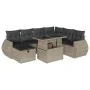 Gartensofagarnitur 8-teilig mit grauen Polstern aus synthetischem Rattan von , Gartensets - Ref: Foro24-3275162, Preis: 615,3...