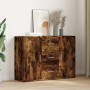 Aparador de madera de ingeniería roble ahumado 90,5x29,5x65 cm by , Sideboards - Ref: Foro24-849878, Price: 89,81 €, Discount: %