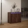 Aparador con LED madera ingeniería marrón roble 72x34x61 cm by , Sideboards - Ref: Foro24-852179, Price: 66,11 €, Discount: %