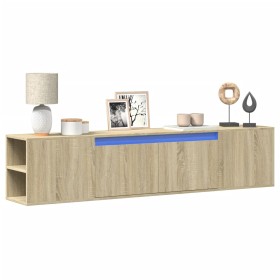 Mueble de TV de pared con luz LED roble Sonoma 180x31x39,5 cm von , TV-Möbel - Ref: Foro24-3307956, Preis: 109,11 €, Rabatt: %