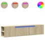 Mueble de TV de pared con luz LED roble Sonoma 180x31x39,5 cm von , TV-Möbel - Ref: Foro24-3307956, Preis: 109,11 €, Rabatt: %