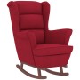 Rocking chair with wooden legs and wine red velvet stool by , Rocking chairs - Ref: Foro24-3121235, Price: 322,55 €, Discount: %