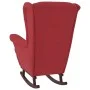Rocking chair with wooden legs and wine red velvet stool by , Rocking chairs - Ref: Foro24-3121235, Price: 316,89 €, Discount: %
