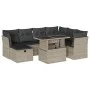 Garden sofa set 8 pcs. and cushions synthetic rattan gray by , Garden sets - Ref: Foro24-3274682, Price: 598,62 €, Discount: %