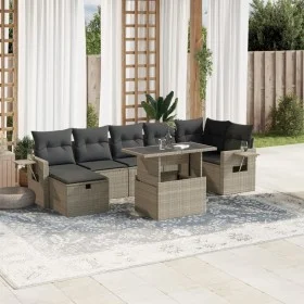 Garden sofa set 8 pcs. and cushions synthetic rattan gray by , Garden sets - Ref: Foro24-3274992, Price: 595,93 €, Discount: %