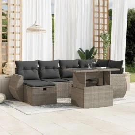 Gartensofa-Set 7-teilig mit Kissen hellgrau PE Rattan von , Gartensets - Ref: Foro24-3275142, Preis: 546,04 €, Rabatt: %