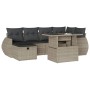 Set de sofás de jardín 7 pzas con cojines ratán PE gris claro de , Conjuntos de jardín - Ref: Foro24-3275142, Precio: 517,01 €