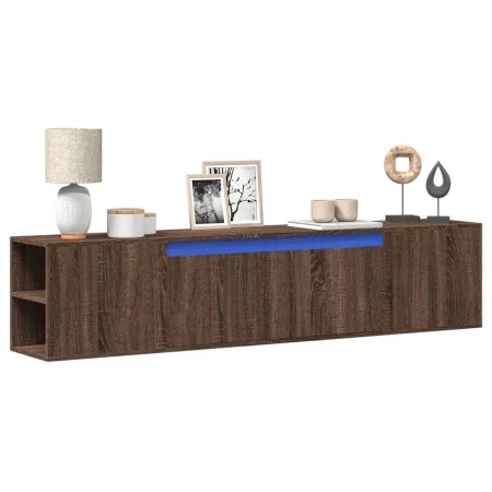 TV-Hängeelement mit LED hellbraun Eiche 180x31x39,5 cm von , TV-Möbel - Ref: Foro24-3307960, Preis: 157,09 €, Rabatt: %