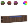 TV-Hängeelement mit LED hellbraun Eiche 180x31x39,5 cm von , TV-Möbel - Ref: Foro24-3307960, Preis: 159,90 €, Rabatt: %