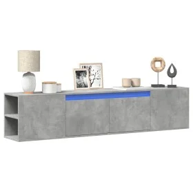 TV wall cabinet with LED light concrete gray 180x31x39.5 cm by , TV Furniture - Ref: Foro24-3307957, Price: 136,80 €, Discoun...