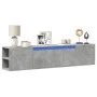 Mueble de TV de pared con luz LED gris hormigón 180x31x39,5 cm de , Muebles TV - Ref: Foro24-3307957, Precio: 136,80 €, Descu...