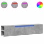 TV-Hängeelement mit LED-Licht betongrau 180x31x39,5 cm von , TV-Möbel - Ref: Foro24-3307957, Preis: 138,96 €, Rabatt: %