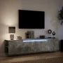 TV-Hängeelement mit LED-Licht betongrau 180x31x39,5 cm von , TV-Möbel - Ref: Foro24-3307957, Preis: 136,80 €, Rabatt: %