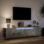 TV-Hängeelement mit LED-Licht betongrau 180x31x39,5 cm von , TV-Möbel - Ref: Foro24-3307957, Preis: 138,96 €, Rabatt: %