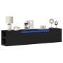 Mueble de TV de pared con luz LED negro 180x31x39,5 cm de , Muebles TV - Ref: Foro24-3307955, Precio: 161,91 €, Descuento: %