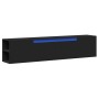Mueble de TV de pared con luz LED negro 180x31x39,5 cm de , Muebles TV - Ref: Foro24-3307955, Precio: 161,91 €, Descuento: %