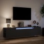 Mueble de TV de pared con luz LED negro 180x31x39,5 cm de , Muebles TV - Ref: Foro24-3307955, Precio: 161,91 €, Descuento: %