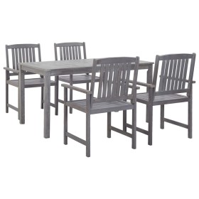 Garden dining set 5 pieces solid acacia gray wood by , Garden sets - Ref: Foro24-45940, Price: 423,14 €, Discount: %