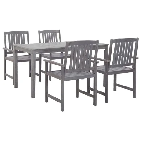 Garden dining set 5 pieces solid acacia gray wood by , Garden sets - Ref: Foro24-45940, Price: 429,90 €, Discount: %