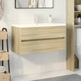 Bathroom cabinet set 2 pieces ceramic and engineered wood by , Bathroom furniture - Ref: Foro24-3307664, Price: 285,38 €, Dis...